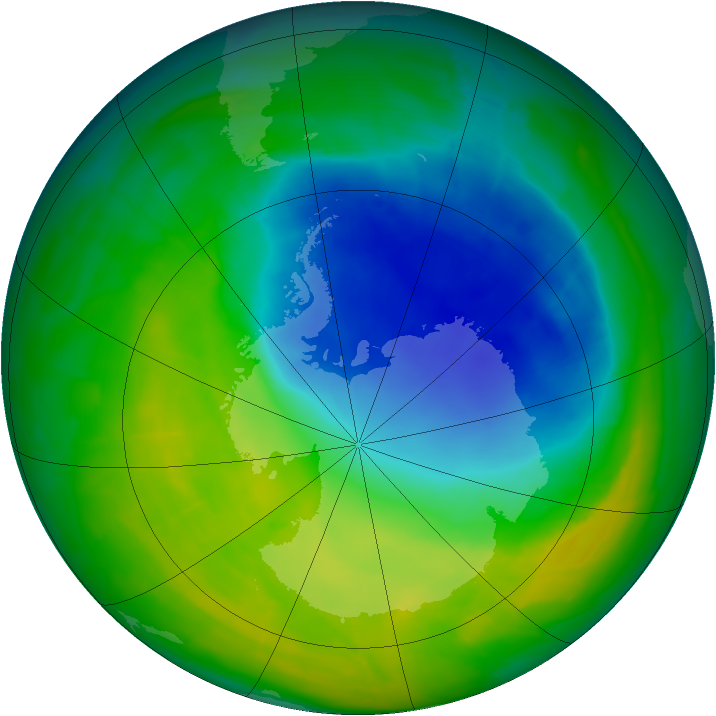 Antarctic ozone map for 23 November 2014